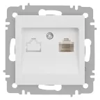                  Розетка Intro Accent 6-303-01М информационная RJ45, IP20, СУ, белый матовый
               