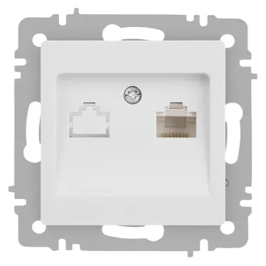 Розетка Intro Accent 6-303-01М информационная RJ45, IP20, СУ, белый матовый