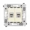 Avanti Компьютерная розетка RJ-45 без шторки в стену, кат.6 двойная экранированная, Ванильная дымка