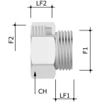 Переходник M25x1.5 наружная резьба/ M32x1.5 внутренняя резьба