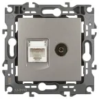 Розетка Серия 12 12-3110-16 комбинированная RJ45+TV, титан