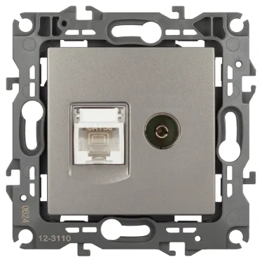 Розетка Серия 12 12-3110-16 комбинированная RJ45+TV, титан