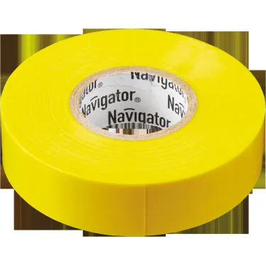 Изолента ПВХ желтая 19мм 20м Navigator NIT-A19-20/Y