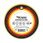 Изолента ПВХ KRANZ 0.13х19 мм, 25 м, желтая