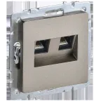 BRITE Розетка компьютерная двойная RJ45 кат.6 РК11-2-БрШ шампань IEK