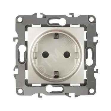Розетка 2P+E Schuko, 16A-250В, Эра12, перламутр, 12-2101-15