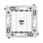 Avanti Компьютерная розетка RJ-45 без шторки в стену, кат.6А одинарная, Белое облако