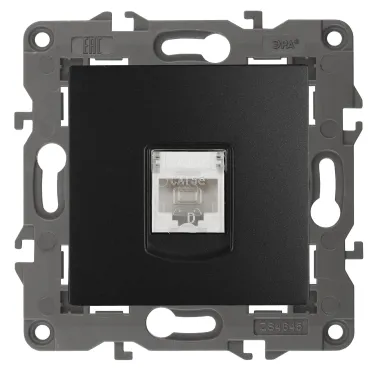 Розетка RJ45, Эра Elegance, антрацит, 14-3107-05