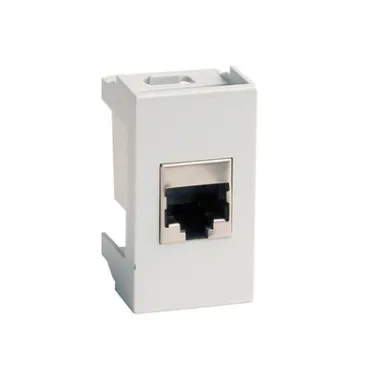 Розетка VIVA компьютерная RJ45 категория 5E экранированная 1 модуль серая