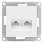                  ATLASDESIGN РОЗЕТКА двойная компьютерная RJ45+RJ45, кат.5Е, механизм, ЛОТОС
               