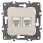 Розетка 2хRJ45, Эра Elegance, сл.кость, 14-3108-02