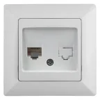                 Розетка информационная RJ45, СУ, Solo, белый, 4-303-01
               