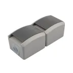 Блок вертикальный 2 розетки (керамика) INDUSTRIAL IP54 с заземлением, о/у, серый