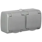 AQUATIC Розетка 2-ая с з/к откр. уст. 16А IP54 РСш22-2-А