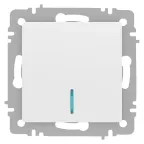 Выключатель Intro Accent 6-102-01М с подсветкой, 10А-250В, IP20, СУ, AL/CU, белый матовый