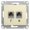GLOSSA Розетка телефон/компьютер RJ11+RJ45 категория 5е в рамку бежевая