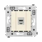 Avanti Компьютерная розетка RJ-45 без шторки в стену, кат.6 одинарная экранированная, Ванильная дымка