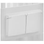 SKANDY Розетка 2-местная и крышкой 16А в сборе IP44 SK-R12W арктический белый IEK