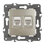                  Розетка 2хRJ45, Эра Elegance, шампань, 14-3108-04
               