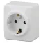 Розетка 2P+E Schuko, 16A-250В, ОУ, Эра Эксперт, белый, 11-2203-01