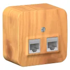                  Розетка BLANCA наружная двойная компьютерная RJ45, кат.5e, с изолирующей пластиной, ясень
               