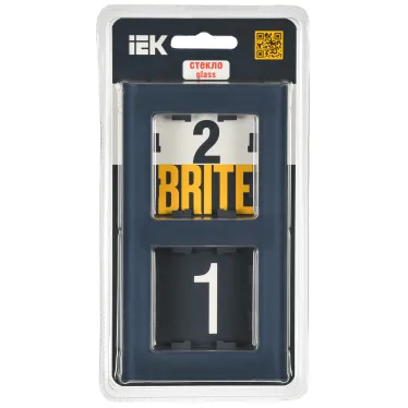 BRITE Рамка 2 поста РУ-2-2-Бр стекло маренго матовый IEK