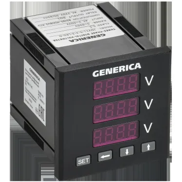 Вольтметр цифровой щитовой трехфазный DO RS-485 72х72мм LED GENERICA