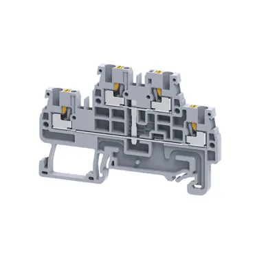 Клемма 2х-ярусная push-in 2,5 кв.мм, с перемычой OptiClip CPDL-2,5-2L-I-S-серый