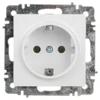 Розетка Intro Accent 6-202-01 2P+E Schuko, 16А-250В, IP20, СУ, AL/CU, белый