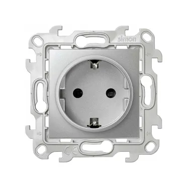 Розетка без заземления 2Р 16A 250В~ цвета алюминий S24 Harmonie