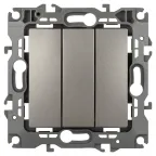Выключатель Серия 12 12-1107-16 тройной, 10АХ-250В, титан