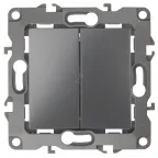 Переключатель двойной, 10АХ-250В, Эра12, графит,12-1106-12