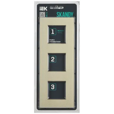 SKANDY Рамка 3-местная SK-F33Sh металл шампань IEK