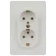 Розетка двойная с заземлением 2X2P+E Schuko, 16А-250В, IP20, СУ, белый Intro 7-205-01 Style