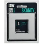SKANDY Рамка 1-местная SK-F31S металл серебряный IEK