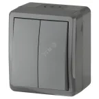                  Выключатель двойной IP54, 10АХ-250В, ОУ, Эра Эксперт, серый,11-1404-03
               
