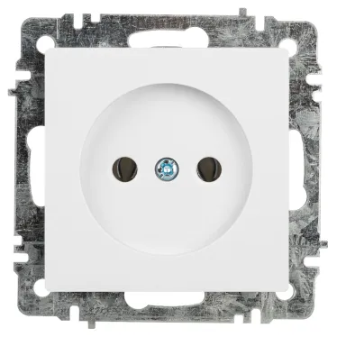 Розетка Intro Accent 6-201-01 2Р 16А-250В, IP20, СУ, AL/CU, белый