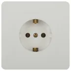 Розетка с заземлением 2P+E Schuko, 16А-250В, IP20, СУ, белый Intro 7-202-01 Style