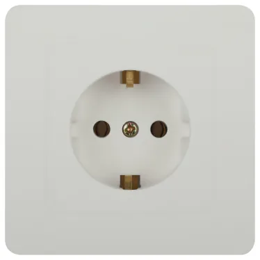 Розетка с заземлением 2P+E Schuko, 16А-250В, IP20, СУ, белый Intro 7-202-01 Style