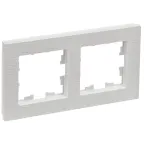                  BRITE Рамка 2 поста РУ-2-Бр белый рифленый IEK
               