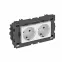 Розетка двойная 0° Modul45connect с з/к, 250 В, 16A (белый)