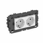 Розетка двойная 0° Modul45connect с з/к, 250 В, 16A (белый)