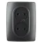 Розетка 2X2P, 16A-250В, Эра12, антрацит, 12-2107-05