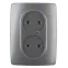 Розетка 2X2P, 16A-250В, Эра12, графит, 12-2107-12
