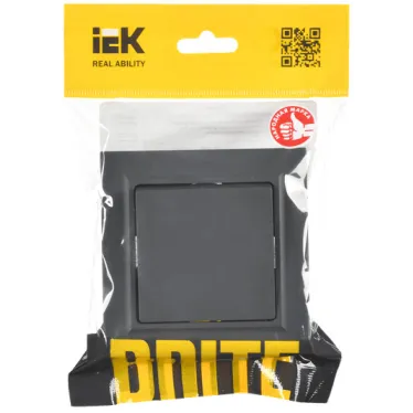 BRITE Выключатель одноклавишный 10А в сборе ВСР10-1-0-БрГ графит IEK