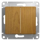GLOSSA Переключатель двухклавишный в рамку дуб сх.6