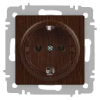 Розетка Intro Accent 6-202-10 2P+E Schuko, 16А-250В, IP20, СУ, венге