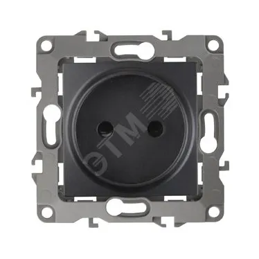 Розетка 2P, 16A-250В, Эра12, антрацит, 12-2105-05
