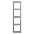                  GLOSSA Рамка 4 поста вертикальная алюминий
               