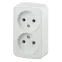 Розетка 2х2P, 16A-250В, ОУ, Polo, белый, 3-203-01